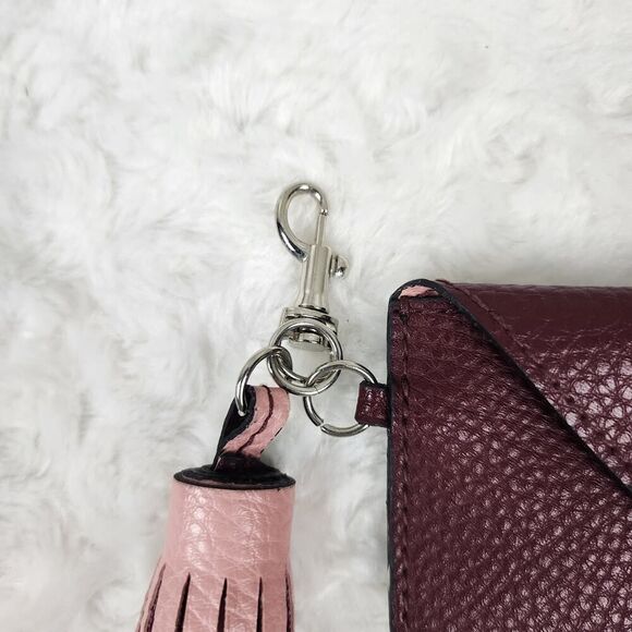 Tassel Keychain Credit Card Wallet Brown Pink - Picture 3 of 7